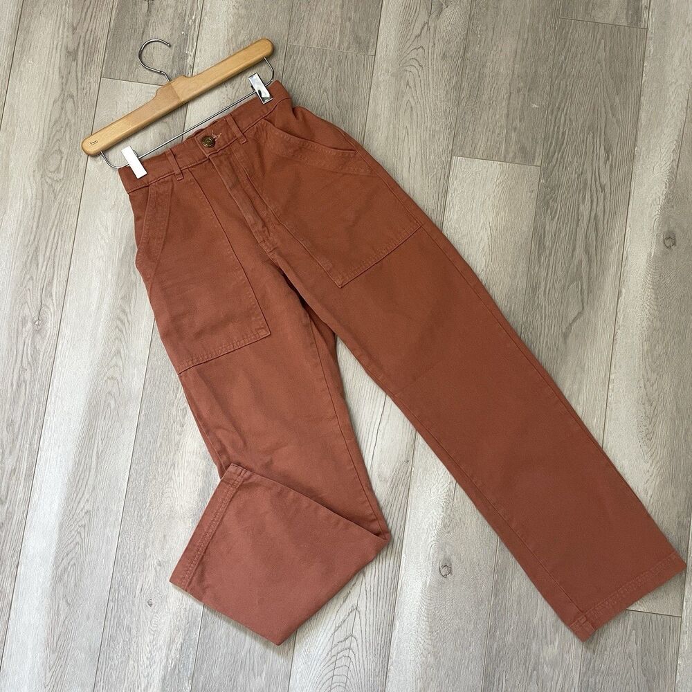 Big Bud Press Work Pants straight leg womens Orange (xxsmall) workwear casual